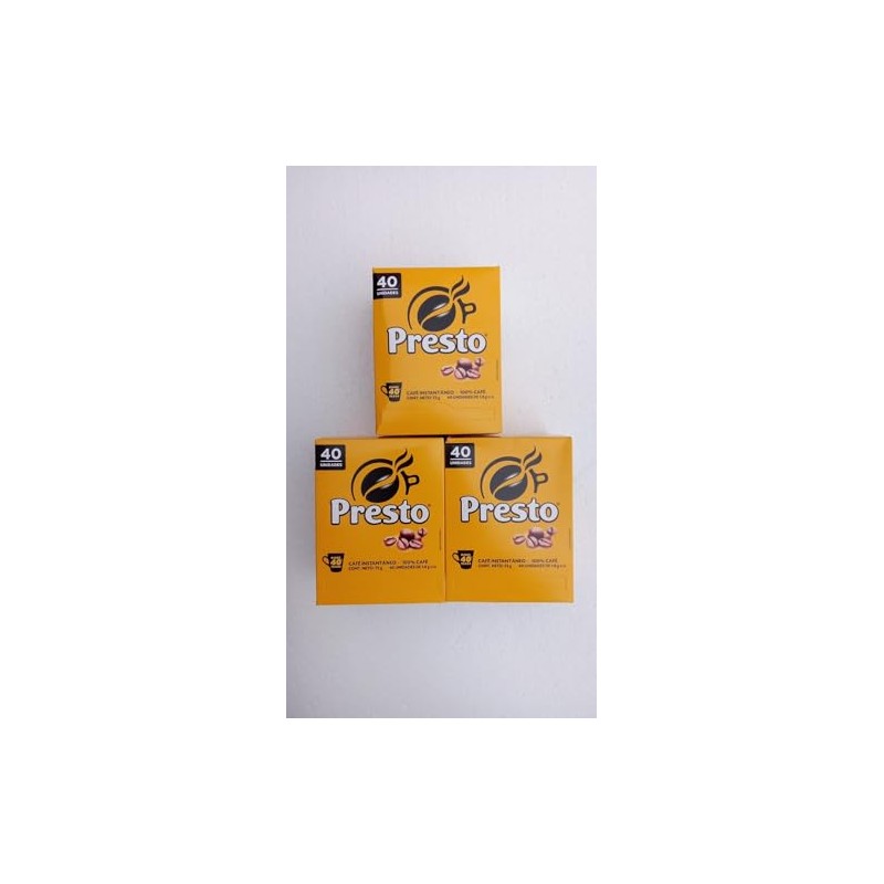 Cafe Presto Instant Coffee from Nicaragua, 40 Packets of 1.8gr,