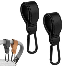 SGERUFZ Pack of 2 Pram Hooks Carabiner Pram Hooks Pram Hooks for Pushchairs Pram Hooks for Bags for Pushchairs Shopping Trolley (Black)