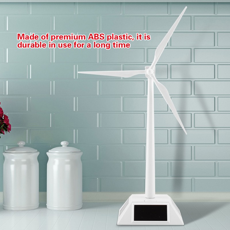 Solar Powered Wind Mill Model Desktop Decor Craft Kids Children