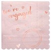 LeZakaa 50Pcs Wedding Napkins-“We're Engaged”Lettering Gold Foil Design 3 Ply