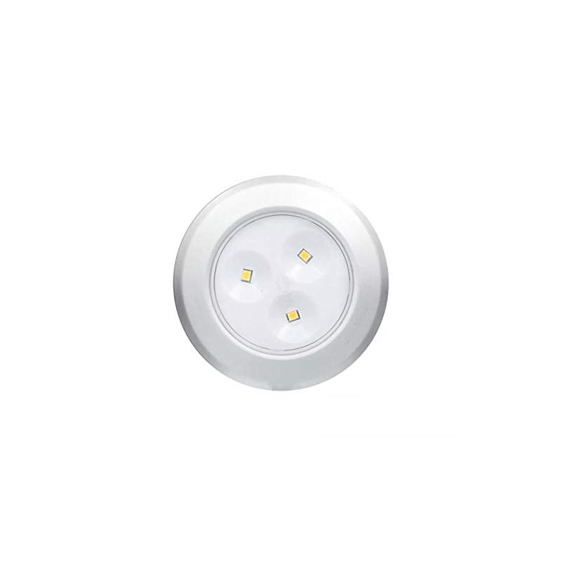 2.99 in. LED Silver Battery Operated Puck Light (3-Pack)