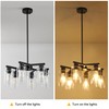 Kvaeavn 6-Light Modern Farmhouse Black Chandelier, Dining Room Light Fixture