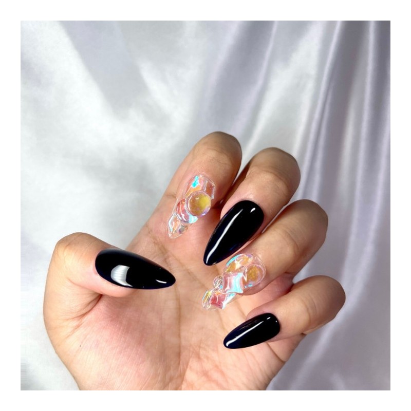 UruUru Starry Night Sky Handmade Nail Tips - Coffin /