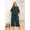 AOVDE Plus Size Pant Suits Mother of Bride Dressy Pantsuit