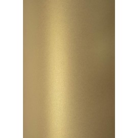 Sirio Pearl Gold Pearlescent Paper DIN A5 148 x 210 mm 125 g Pearlescent Paper Metallic Effect Glossy Paper Pearl Paper Gold Glossy for Wedding Birthday Christening Christmas Pack of 100