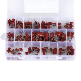 PENGLIN 180pcs CBB Metallized Polypropylene Film Capacitors Set Metallized Polyester Film Capacitors 15 Types 400V 630V 0.001uF to 0.56uF 1nF to 560nF