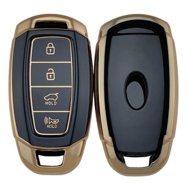 REPROTECTING TPU Key Fob Cover Compatible with 2017-2021 Hyundai Accent Azera Elantra GT Kona Veloster Veloster N 95440G80004X(not for Keys with Eject/flip/fold Buttons) (Black/Grey)