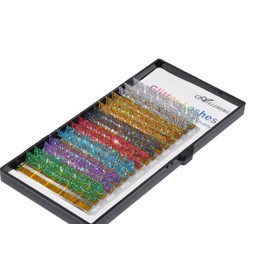 Alluring Hologram Colored Glitter Lashes C Curl .15 X 12mm for Eyelash Extension