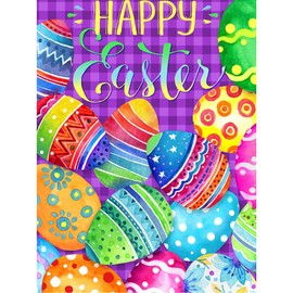 Diamond Painting Kits for Adults, DIY Flowers Tree Butterfly Round Diamond Art Full Drill Round Gem Art 5D Diamond Dot Suitable Home Wall Decor 12x16inch (Easter Eggs-1)