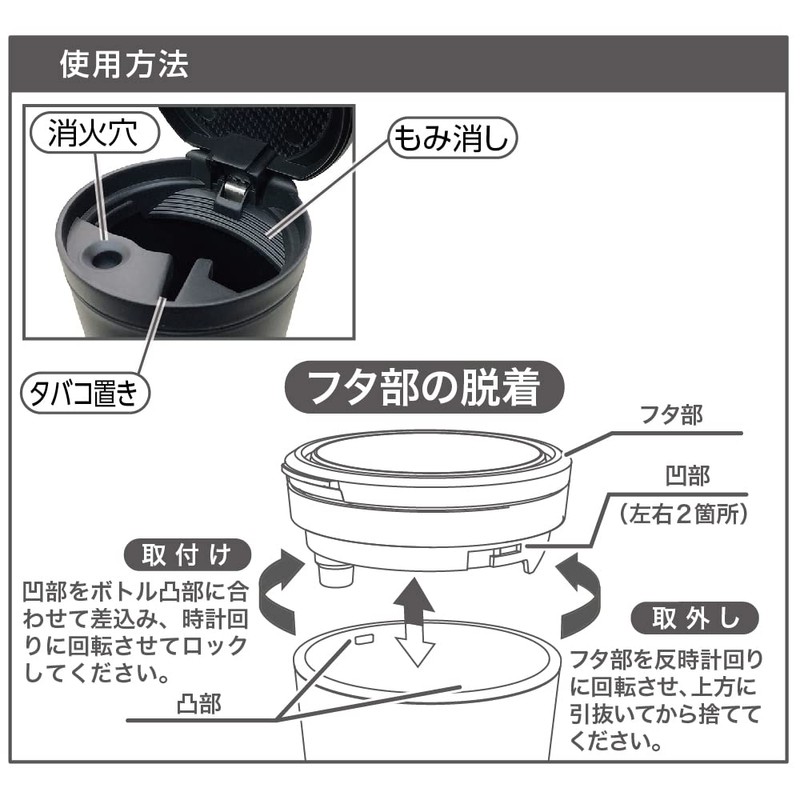 Seikou Sangyo Car Goods Ashtray EXEA Carbon Ash BK ED-237