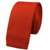 Men Deep Orange Retro Ties Narrow Rust Autumn Stylish Textured