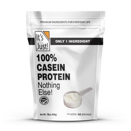 It's Just! - 100% Casein Protein Powder, Made in USA, One Ingredient, Slow Burning, Time Release (1 Pound (Pack of 1), Unflavored)