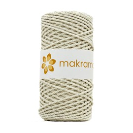 MAKRAMA Cuerda Algodón 2mm 100m para Macrame Colores (Crudo)