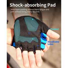Eco-daily Cycling Bike Gloves Padded Half Finger Lightweight Shock-Absorbing Anti-Slip MTB Road Bicycle for Men/Women