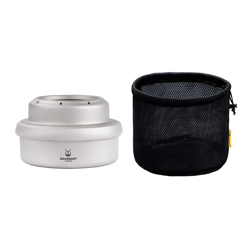 SILVERANT Titanium Ultralight Alcohol/Multifuel Stove - For Camping, Backpacking, &