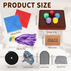 oyeftp Gonggi Korean Game, Korean Folk Game Set (Korean Traditional Play Game)- Jebi chagi, Gong-gi, Biseokchigi, Paeng-y, DDAKJI, Family Travel Games, Gifts for Friend