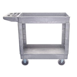 Pake Handling Tools Heavy Duty Utility Cart - Plastic 2 Shelves Rolling Cart with Wheels- 550 lbs Capacity, 38" x 17.5"
