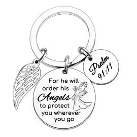 Bible Verse Keychain Religious Gifts for Women Men Angel Keychain Baptism Gifts for Women Christian Keychain Christmas Birthday Gift Inspirational Gift