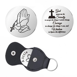 Guqqeuc Christian Keyring Gift for Women Men Religious Christening Gifts for Him Her Bff Friend Inspirational Confirmation Gift for Godson Gifts for Birthday Christmas Gifts Pocket Hug Token