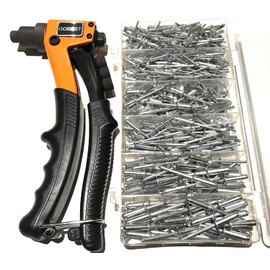 GOBEST pop Rivet Gun Hand Riveter and Rivets Set 2.4-4.8 Range 400 Rivets Set Blind Rivets Rivet