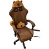 Silla Gamer Ergonómica Capibara, Ajustable en Altura, Reposabrazos Acolchados, Marrón