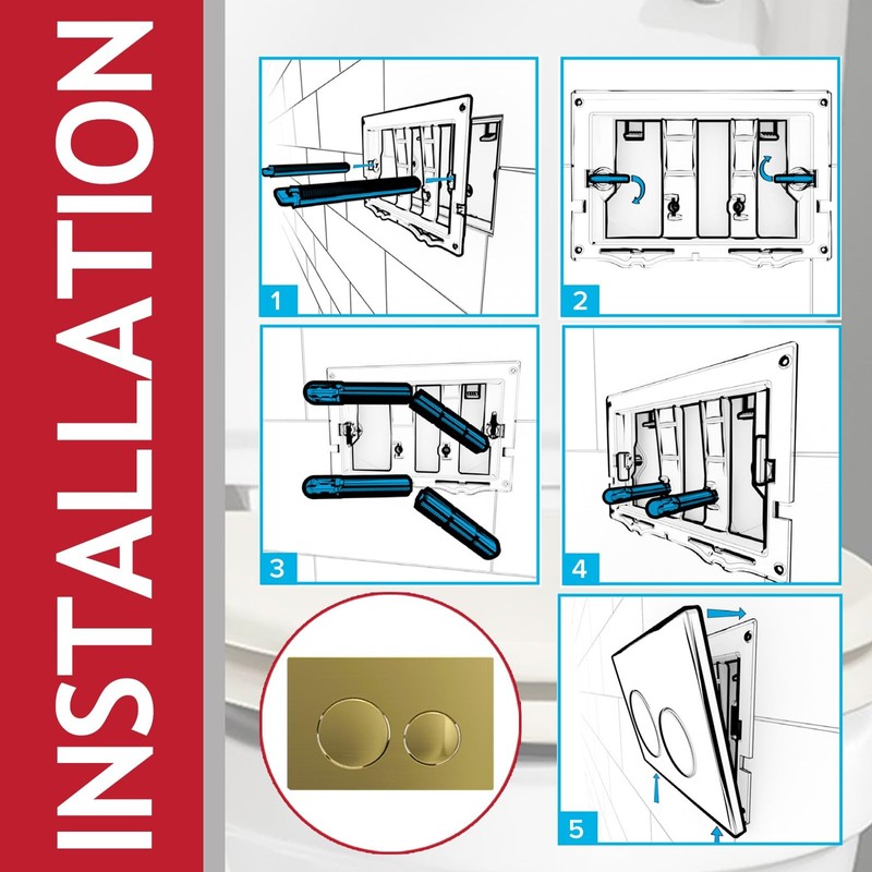 SPARES2GO Luxury Flush Plate Kit for Concealed Toilet Cistern Wall