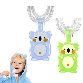 Zahnbürste Kinder, U Förmige Kinderzahnbürste, Weicher Bürstenkopf aus Silikon, Kinderzahnbürste U-Form, Weicher Bürstenkopf aus Silikon Mundpflege, Massage-Zahnfleisch, Rundumreinigung