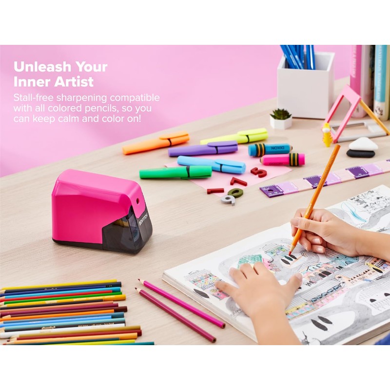 Bostitch Office Battery Pencil Sharpener, 4X Longer Cutter Life, Tip