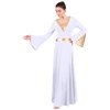 Women Metallic Color Block Liturgical Praise Lyrical Dance Dress Bell