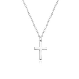 Tewiky 14K Gold Plated Crown Cross Necklace for Women Faith Jewelry First Communion Gift Gold Silver Rose Gold, Brass, No Gemstone