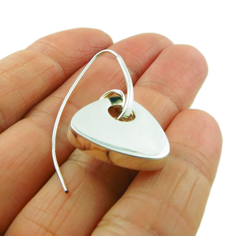 Threader 925 Sterling Silver Triangle Drop Earrings