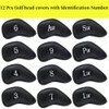 Golf Club Head Covers, Full Set of 12, Synthetic Leather,