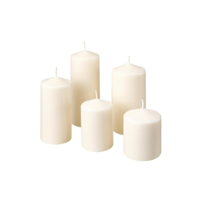 IKEA.. 803.779.37 Fenomen Unscented Block Candle, Set of 5, Natural