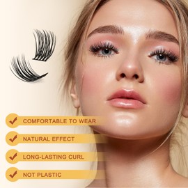 QUEWEL Lash Clusters MIX 10-16mm Cluster Lashes Eyelash Clusters Soft and Lightweight Barely Feel Lash Cluster Presence Suitable for Complete Beginners' DIY Lash Extensions at Home. (MIX 10-16-FDB-01)