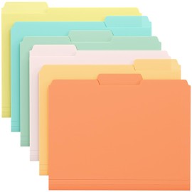 KTRIO 6 Pack Plastic File Folders Colored File Folders Letter Size - 6 Assorted Colors Poly File Folders, Heavy Duty Colored File Folders with Erasable 1/3-Cut Tab for Office School Home Organization