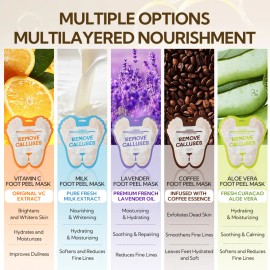 LANBENA Foot Peel Mask – Exfoliating, Moisturizing & Brightening Treatment for Dry, Cracked Feet