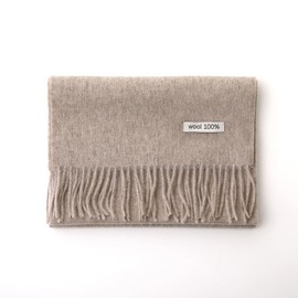 linişte 100% Wool Scarf - Men and Women Winter Warm Soft Luxurious Solid Colors Gift Box (Coconut)