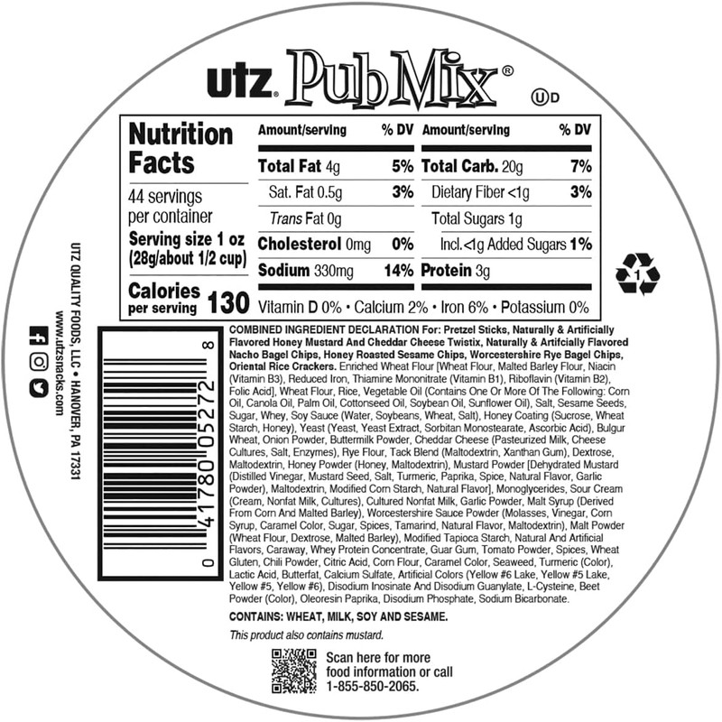 An Item of Utz Pub Mix Barrels 44 oz -
