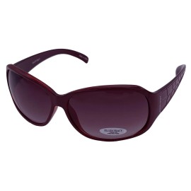 Ellen Tracy Womens Burgundy Plastic Rectangle  Sunglass, Smoke Lens 534 3