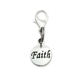 Religious Zipper Pull Charms, Crosses, Bible Charms, Devout, Holy Clip On Charms, Religious Jewelry. Your choice! (3) Faith)