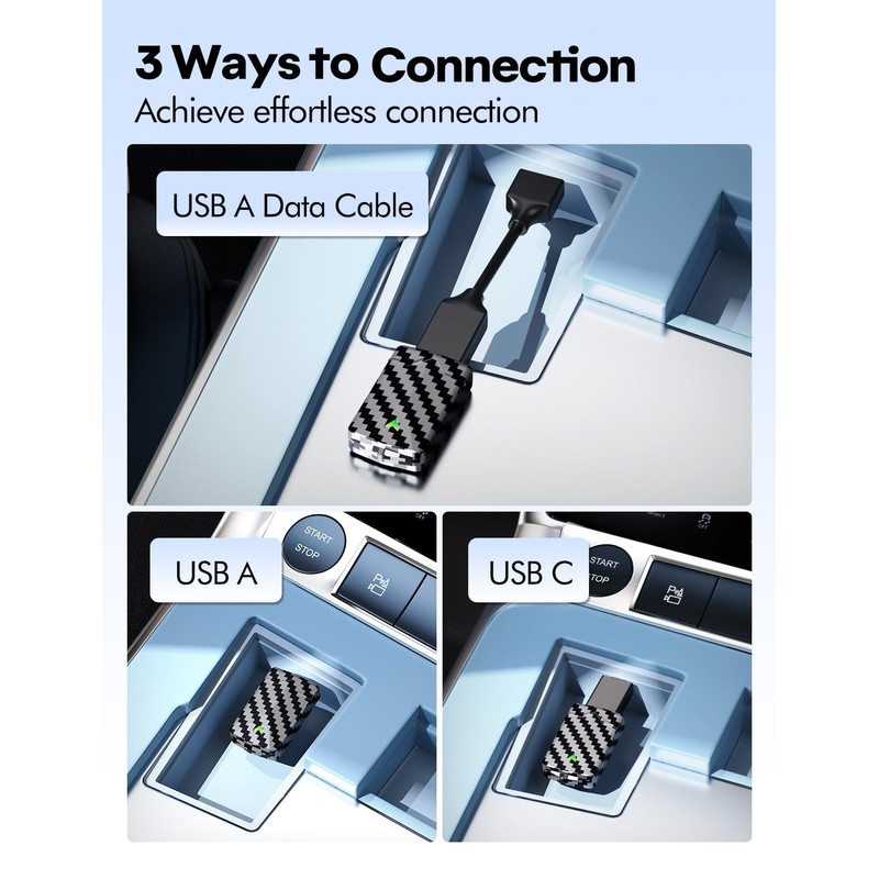 Wireless CarPlay & Android Auto Adapter - 2025 Version Mini