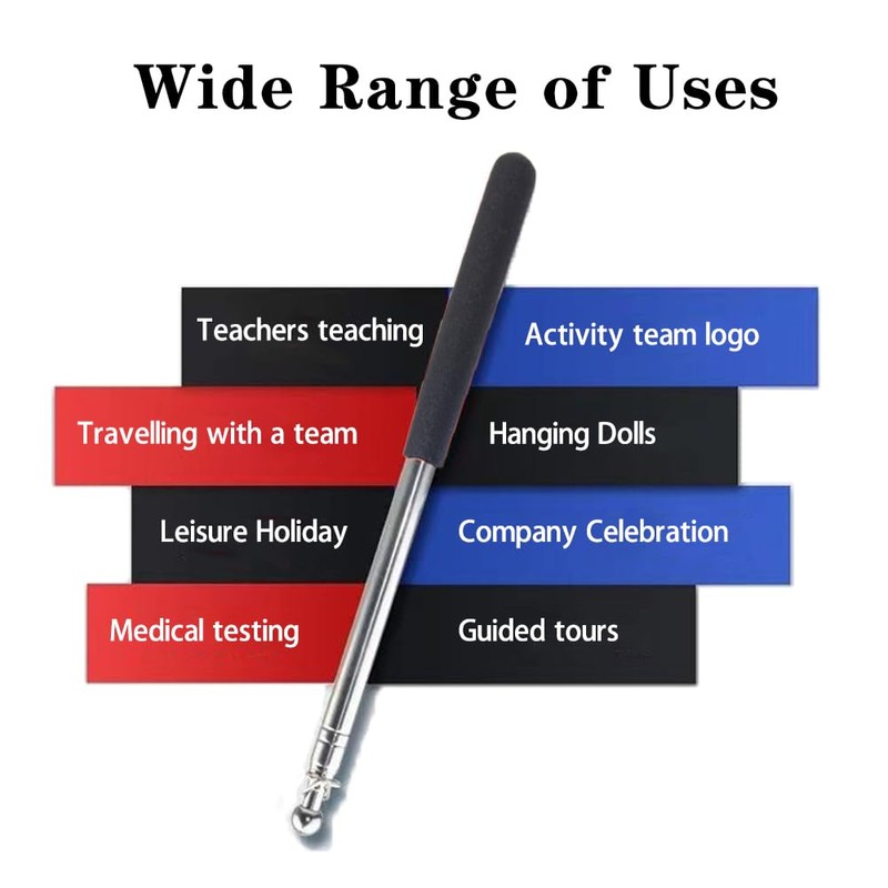 HGOCAHUZI 1.6m Telescopic Handheld Flagpole Stainless Steel Extendable Flag Pole