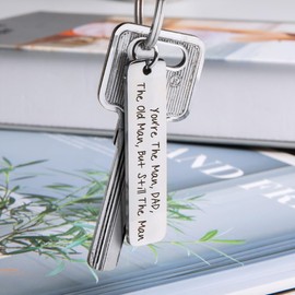 MUCOOS Dad Keychain,Funny Father Day Keychain for Dad,Thanksgiving Christmas Gift for Father,Birthday Gift from Daughter Son