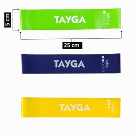 Tayga Set de 3 Mini Bandas de Resistencia Ligera para Pierna