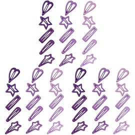 LALAFINA 45pcs Metal Hair Clips for Girls Stylish Star Heart Teardrop Rectangle Designs Hair Accessories for Parties Daily Wear Lightweight Comfortable Snap Barrettes