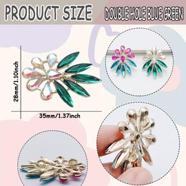 SiegYma Connector Charms Gold Plated Cubic Zirconia Mixed Color Charm Pendants Links Charms 8Pcs Pendants for DIY Bracelet Necklace Jewelry Making (8Pcs Blue Green)