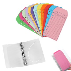 UrbanPulse Cash Envelopes, Monthly Book, Budget Envelopes, 12 Colors, Set of 12, Household Book, Budget System, Binder with Punch, 6 Holes, Budget Sheets, For Home, Work, Business, Household