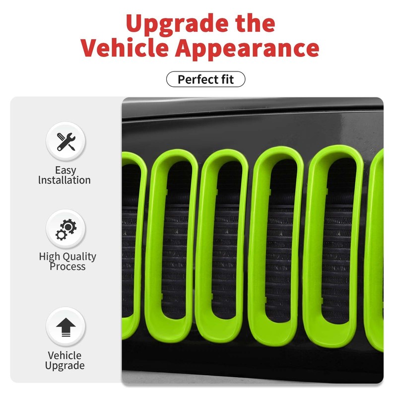 SQQP Grill Insert Grille Inserts Cover Fit for 2007-2018 Jeep
