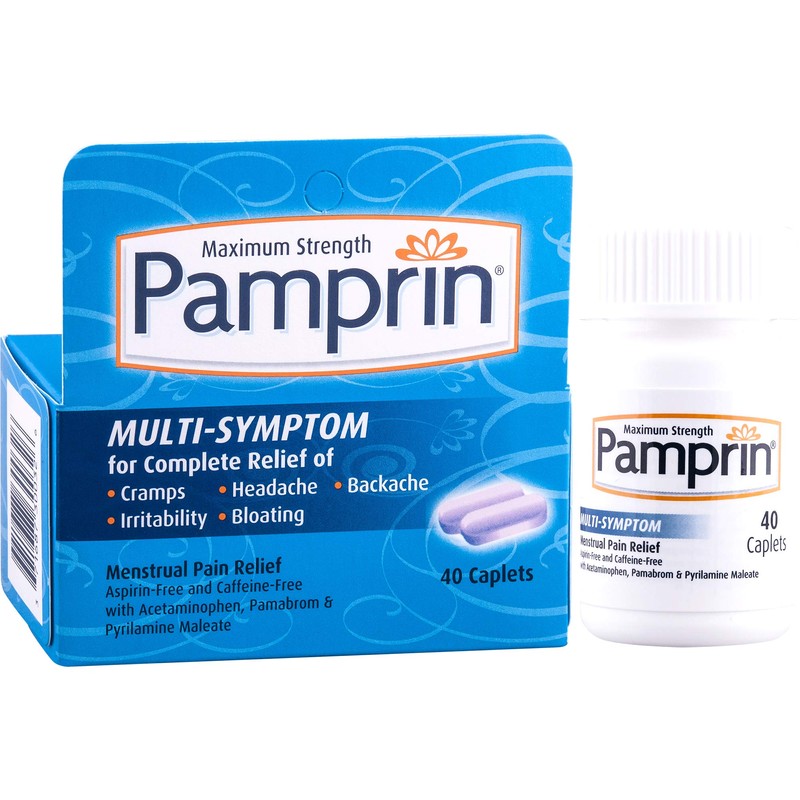Pamprin Multi-Symptom Caplets 40 Caplets (Pack of 4)