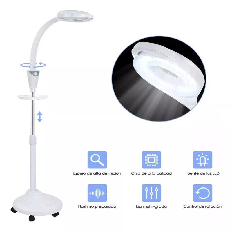 RAOSHIJIEDKES Lámpara Con Lupa 8x Mueble Estética Para Pestañas De